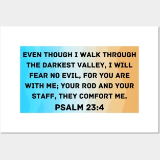 Bible Verse Psalm 23:4 Posters and Art